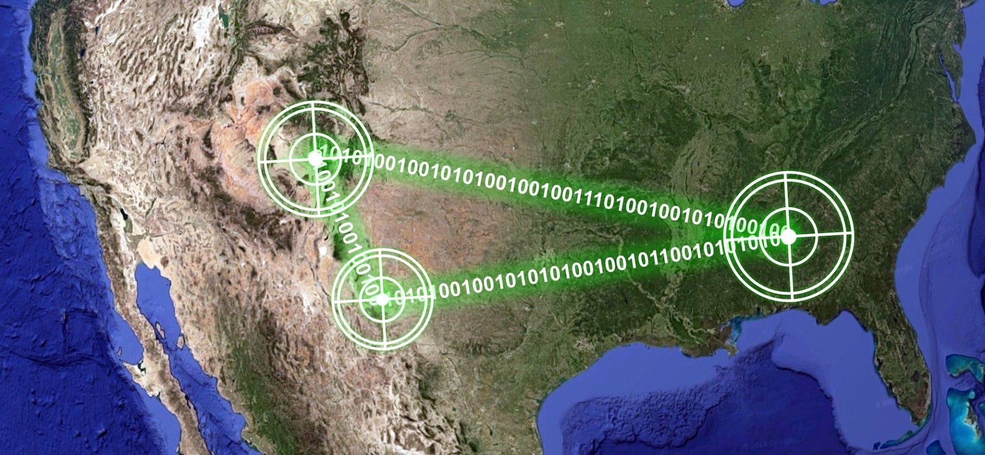 Ilustracja odległości, na jakie prowadzono test łączności IBCS. Fot. Northrop Grumman.