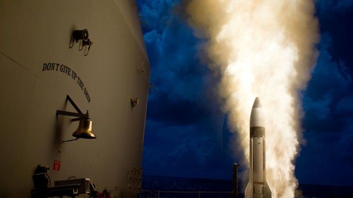 Start rakiety SM-3 Block IB z krążownika typu Ticonderoga USS „Lake Erie” we wrześniu 2013 r. Fot. U.S. Department of Defense