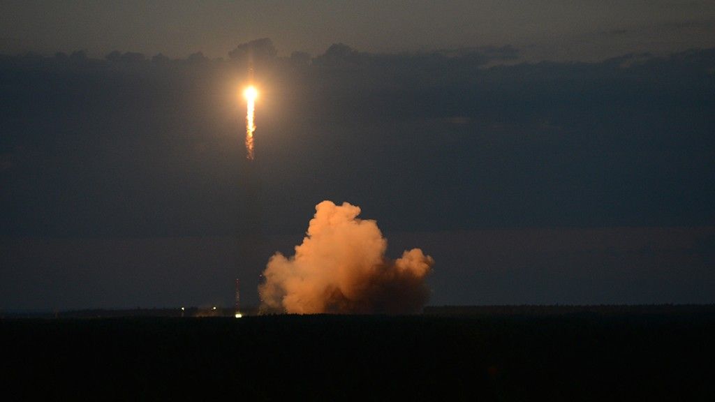 Start rakiety Sojuz z kosmodromu Plesieck. Fot. mil.ru
