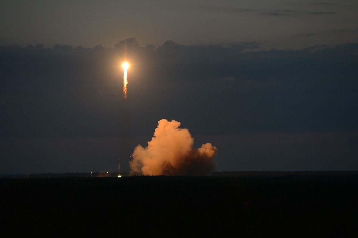 Start rakiety Sojuz z kosmodromu Plesieck. Fot. mil.ru