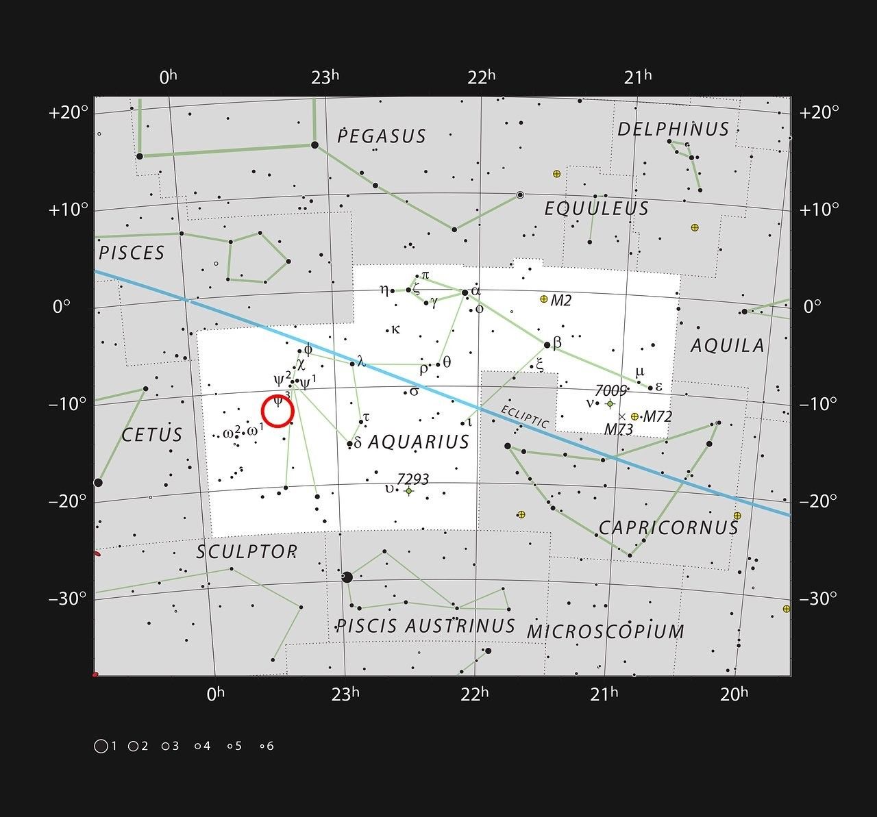 Położenie gromady galaktyk Abell 2597 w Gwiazdozbiorze Wodnika. Ilustracja: ESO, IAU and Sky & Telescope