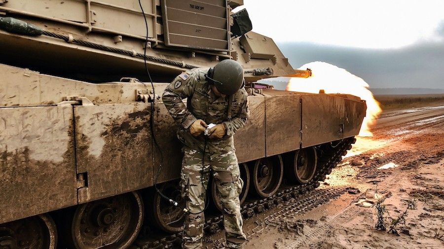 Czołg M1 Abrams US Army podczas ćwiczeń na poligonie Bemowo Piskie 6 listopada 2018 r., Fot. U.S. Army 1LT Christina Shoptaw