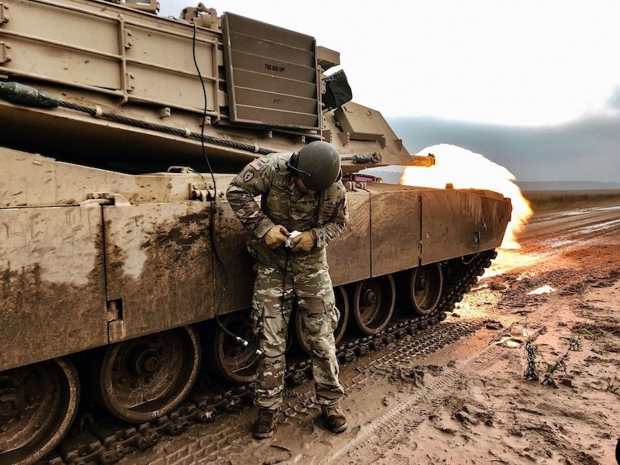 Czołg M1 Abrams US Army podczas ćwiczeń na poligonie Bemowo Piskie 6 listopada 2018 r., Fot. U.S. Army 1LT Christina Shoptaw