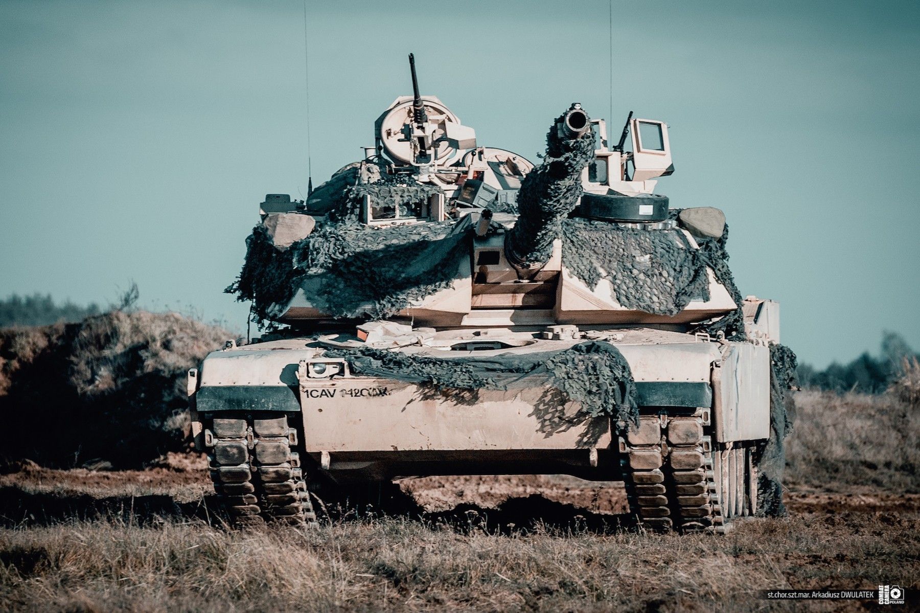Amerykański czołg Abrams na ćwiczeniu Anakonda 18 na poligonie koło Drawska Pomorskiego. Fot. st. chor. szt. mar. Arkadiusz Dwulatek/Combat Camera DO RSZ