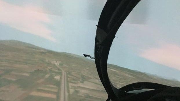 Symulowany lot śmigłowcem Mi-24 / Fot. 56. BLot