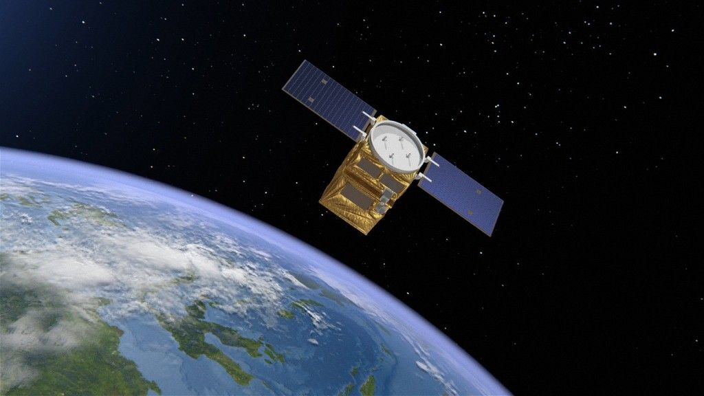 Wizualizacja satelity Astrobus-S, Airbus Defence and Space. Satelita dla THEOS-2 zostanie skonstruowany w oparciu o konstrukcję tego satelity. Ilustracja: Airbus DS
