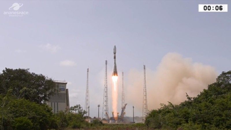Start rakiety Sojuz ST-B z satelitami O3b. Fot. Arianespace