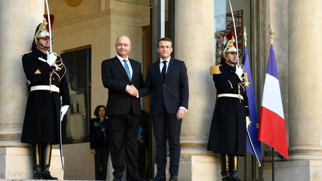 Prezydenci: Iraku Barham Salih (z lewej) i Francji Emmanuel Macron / Fot. www.mofa.gov.iq