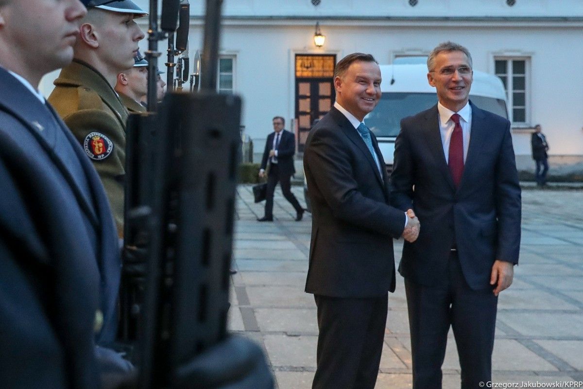 Prezydent Andrzej Duda i sekretarz generalny NATO Jens Stoltenberg. Warszawa, marzec 2019 r. Fot. Grzegorz Jakubowski / KPRP