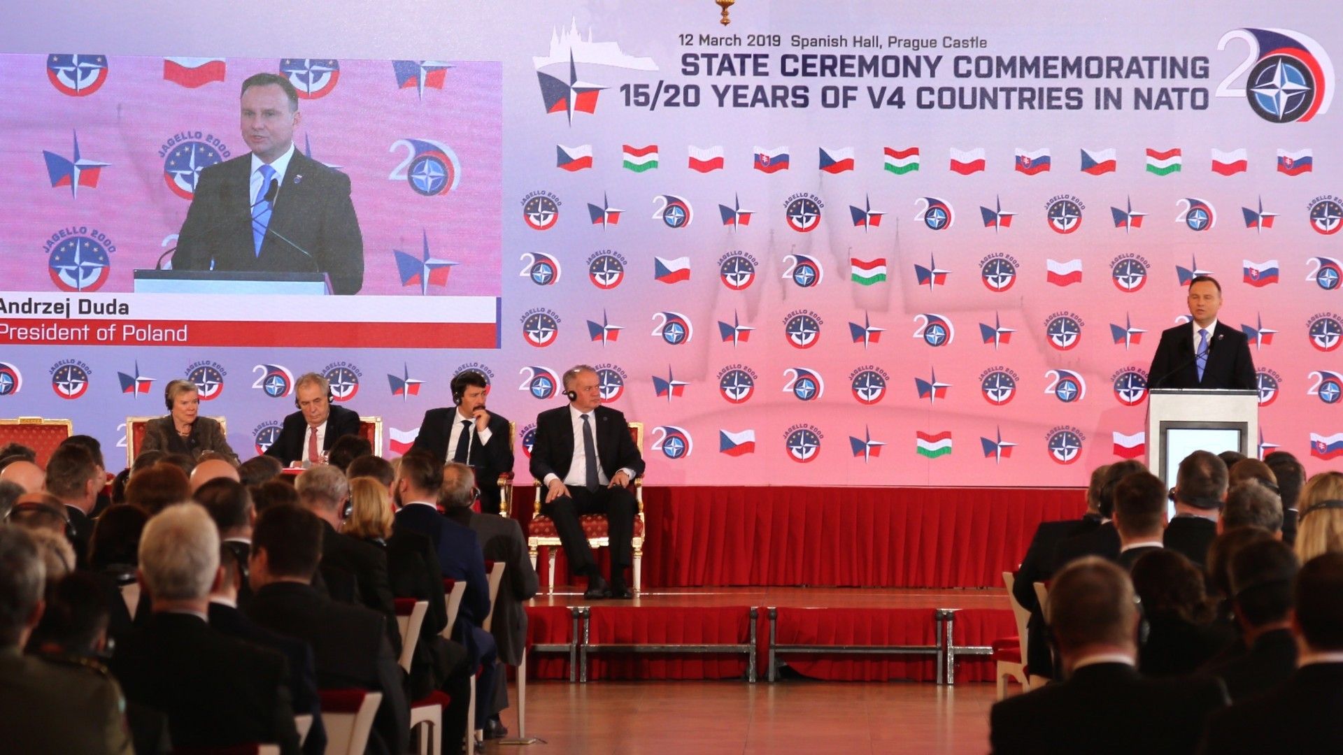 Prezydent Andrzej Duda przemawia na uroczystości w Pradze. Fot. Rafał Lesiecki / Defence24.pl