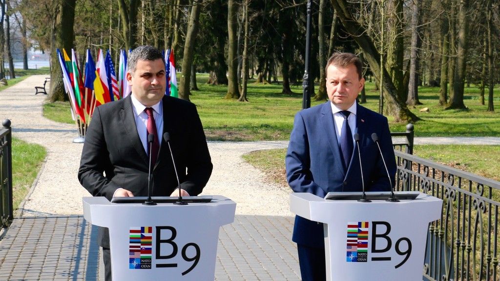 Minister obrony Rumunii Gabriel-Beniamin Les (z lewej) i szef MON Mariusz Błaszczak. Fot. Rafał Lesiecki / Defence24.pl