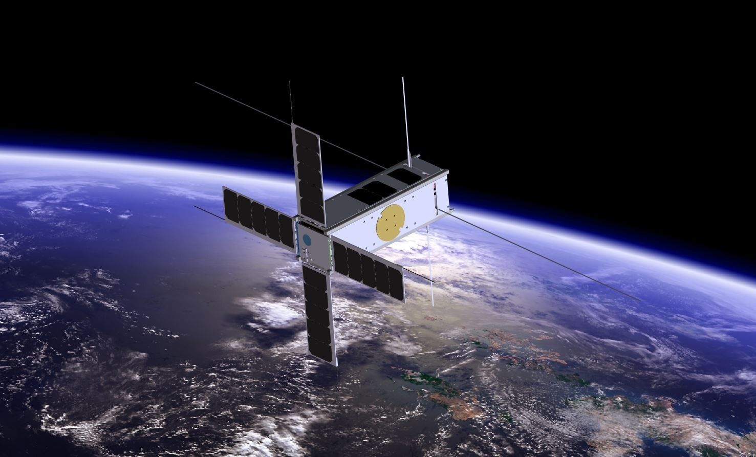 Artystyczna wizualizacja CubeSata Picasso na orbicie. Ilustracja: Belgian Institute of Space Aeronomy (BISA)