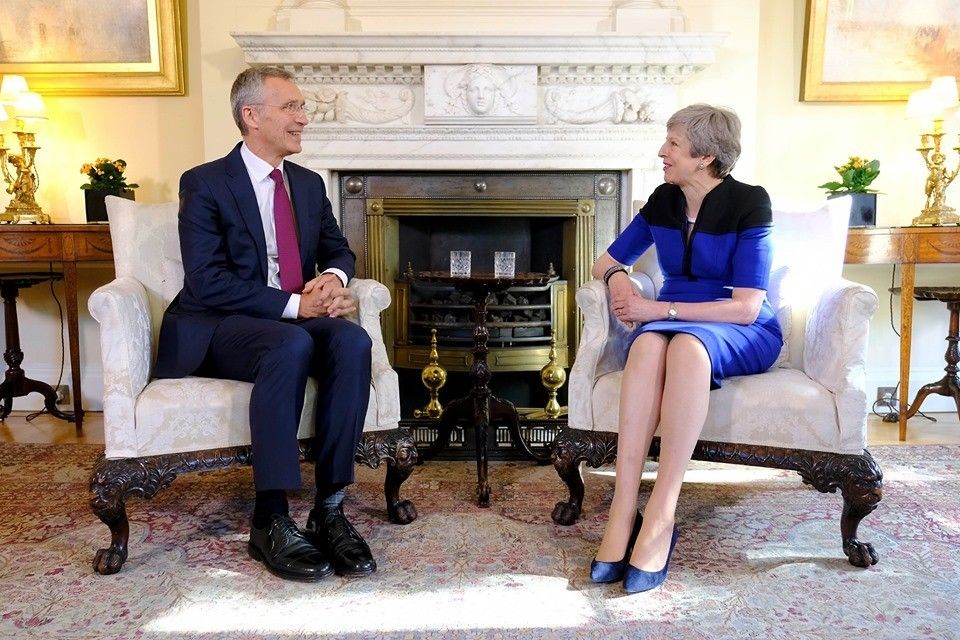 Premier Wielkiej Brytanii, Theresa May i Sekretarz Generalny NATO, Jens Stoltenberg/Fot. twitter.com/DowningStreet10
