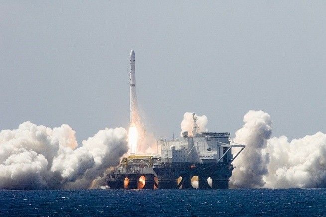 Start z platformy Ocean Odyssey (Sea Launch). Fot. S7 Space [s7space.ru]