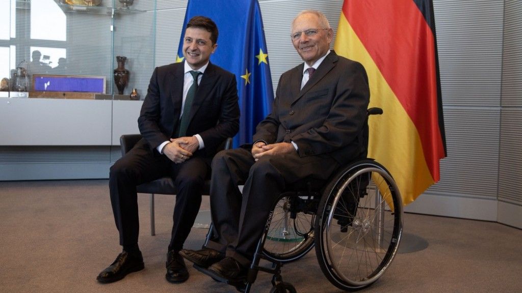 Prezydent Ukrainy Wołodymyr Zełenski i marszałek Bundestagu Wolfgang Schäuble. Fot. www.president.gov.ua