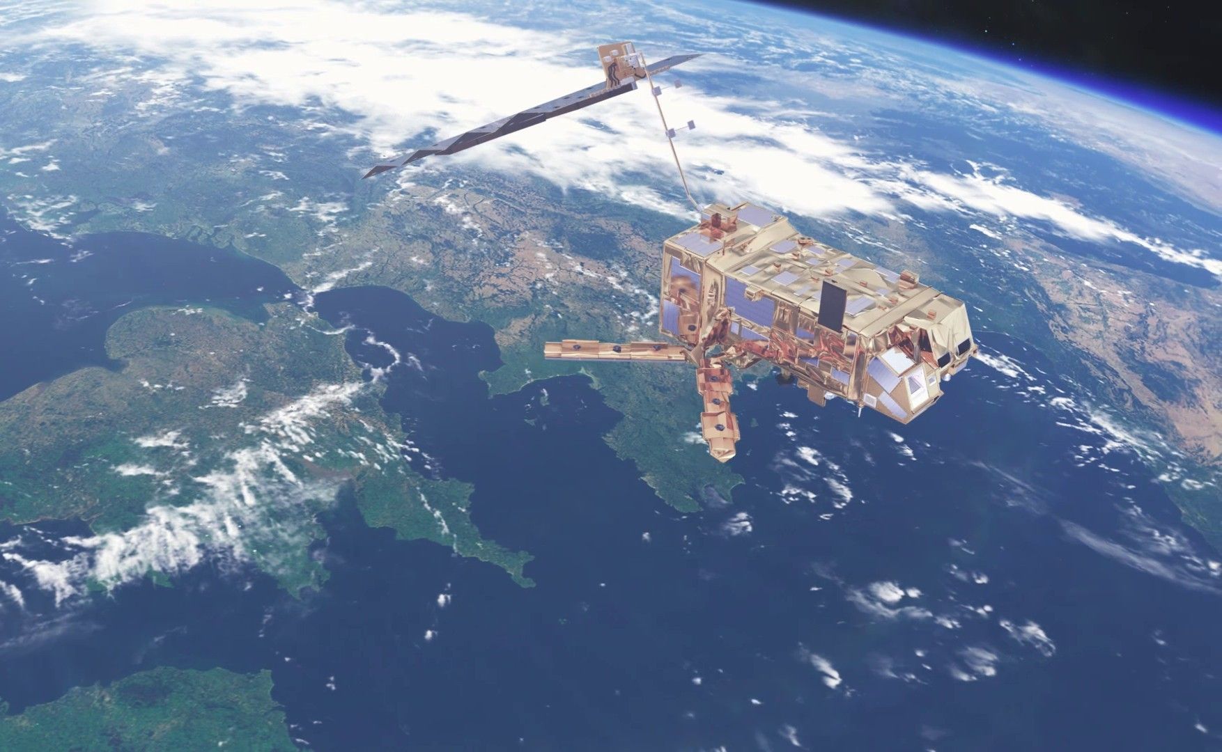 MetOp-C na orbicie – wizualizacja. Fot. ESA