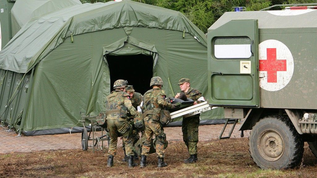 Ćwiczenia niemieckich pododdziałów medycznych. Foto. Bundeswehr/CC BY 2.0