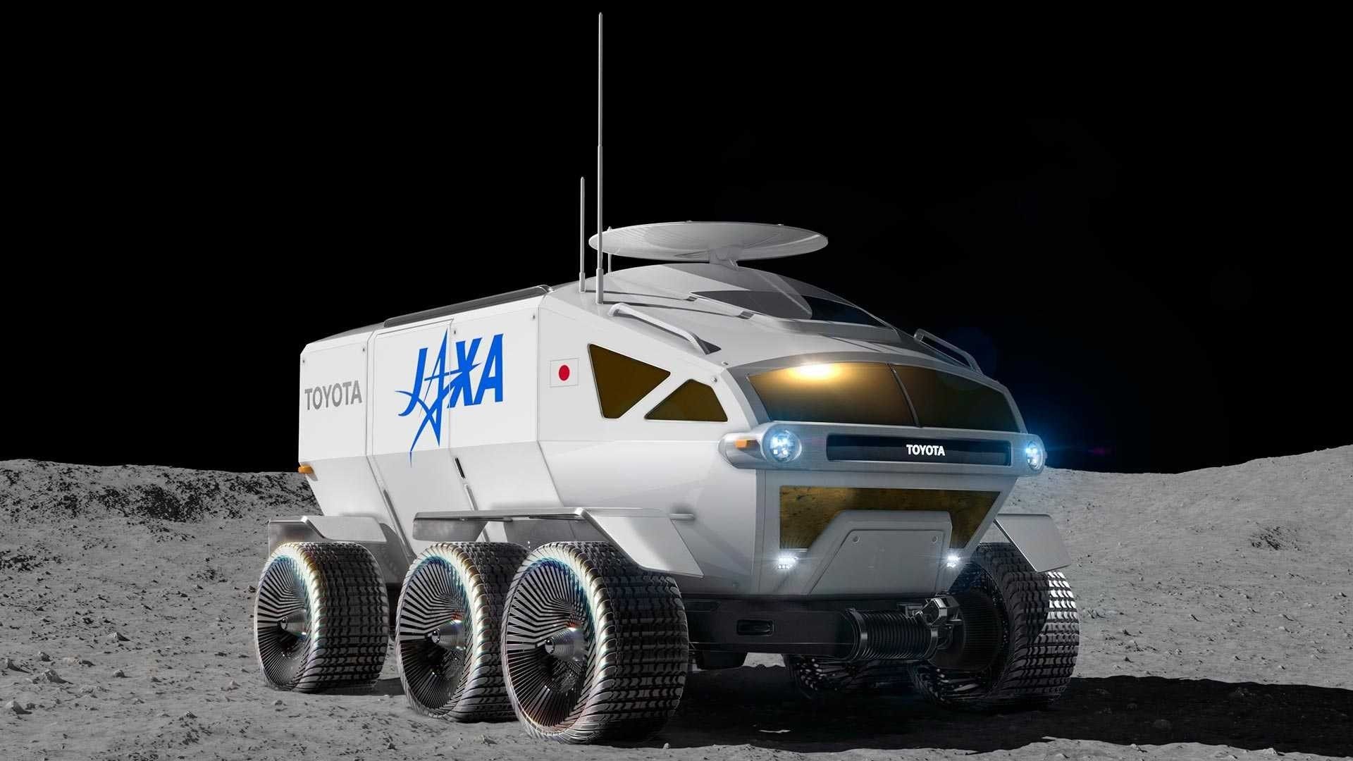 Grafika koncepcyjna przedstawiająca projekt japońskiego pojazdu księżycowego. Ilustracja: Toyota Motor Corp. [global.toyota]