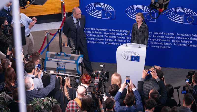 Fot. By European Parliament from EU - Greta Thunberg at the Parliament, CC BY 2.0, https://commons.wikimedia.org/w/index.php?curid78369731