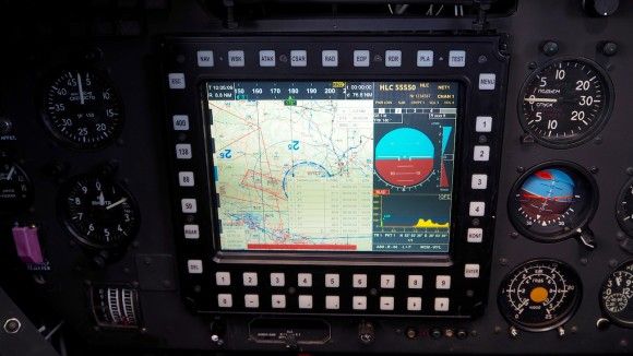 <p><span>Zmodernizowany Mi-24. MFD wyświetlający dane nawigacyjne. Fot. J.Sabak</span></p>