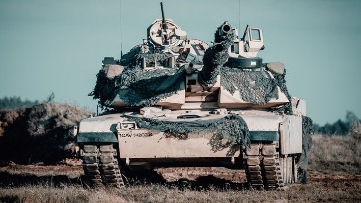 Amerykański czołg Abrams na ćwiczeniu Anakonda 18 na poligonie koło Drawska Pomorskiego. Fot. st. chor. szt. mar. Arkadiusz Dwulatek/Combat Camera DO RSZ