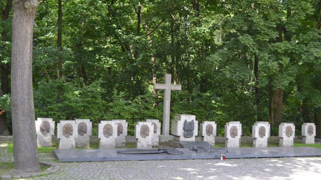 Ludzie składający kwiaty na symbolicznym Cmentarzu Obrońców na Westerplatte nie wiedzieli, że obrońcy Wojskowej Składnicy Tranzytowej leżą pochowanie w niepoświęconej ziemi nieco dalej - w krzakach, pod stertą liści i śmieci. Fot. M.Dura