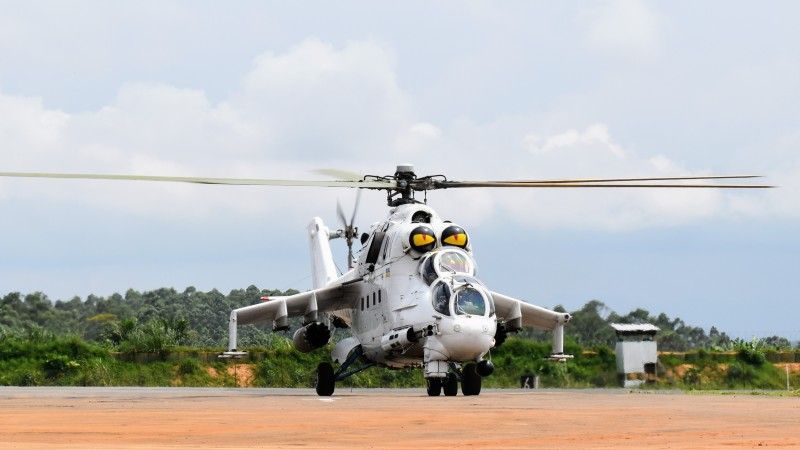 Ukraiński Mi-24P w barwach ONZ w Demokratycznej Republice Konga. Fot. MO Ukrainy