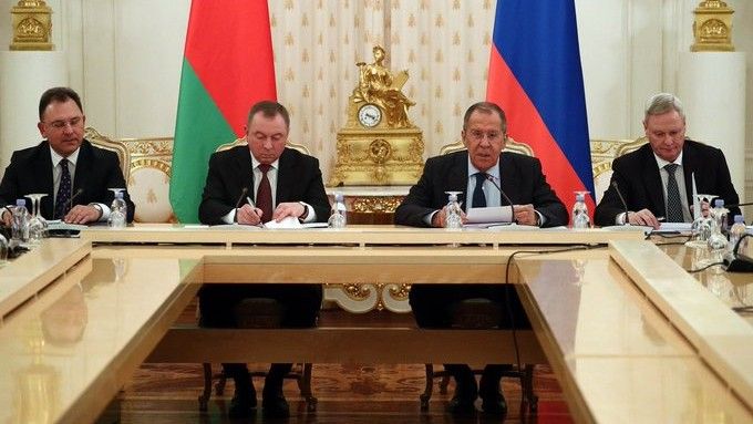 Szefowie resortów spraw zagranicznych Białorusi i Federacji Rosyjskiej. Fot. MFA Russia