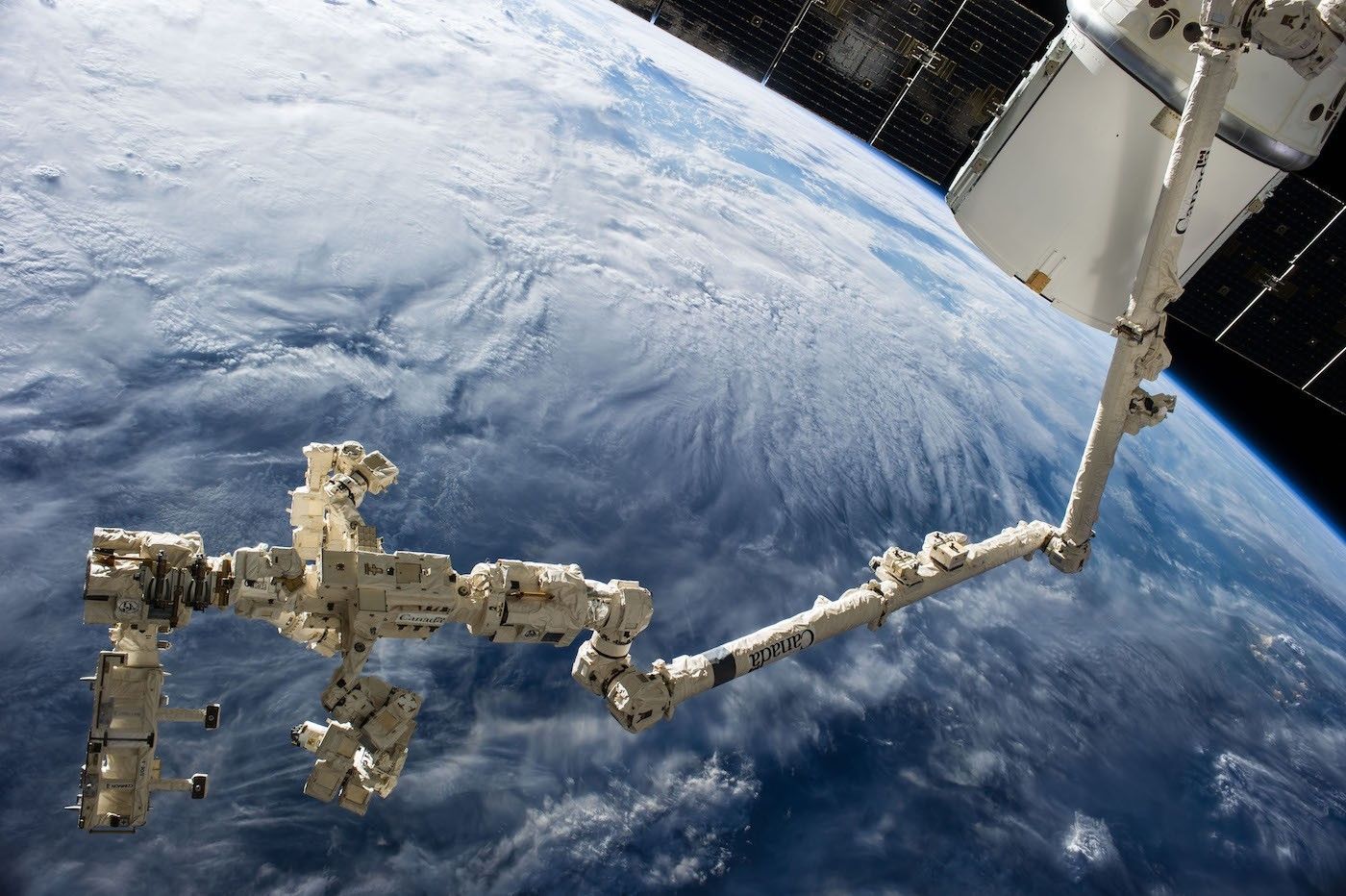 Działający na Międzynarodowej Stacji Kosmicznej manipulator Dextre, wykonany przez kanadyjską spółkę MDA. Fot. NASA [nasa.gov]