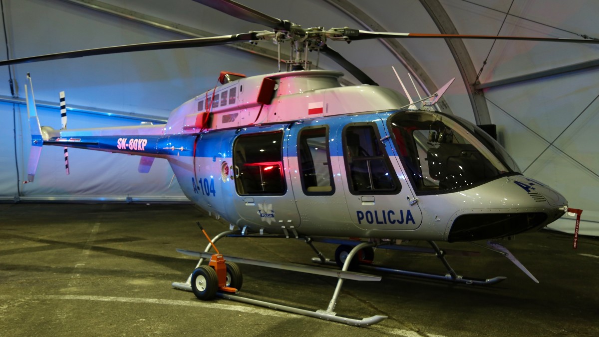 Pierwszy policyjny Bell 407 GXi przed instalacją głowicy optoelektronicznej i szperacza. Fot. Marta Rachwalska/InfoSecurity24.pl