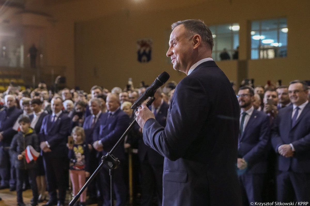 Prezydent Andrzej Duda podczas przemowy w Pyrzycach / Fot. Krzysztof Sitkowski/ KPRP