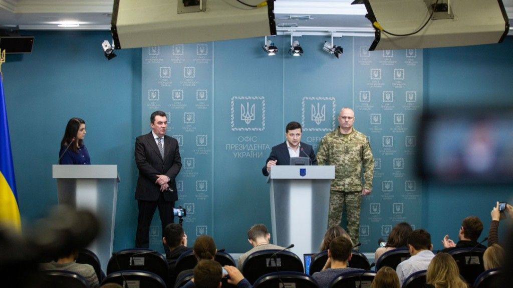 Konferencja prasowa prezydenta Zełenskiego po zakończeniu ataku na pozycje ukraińskie w obwodzie Ługańskim. Fot. president.gov.ua