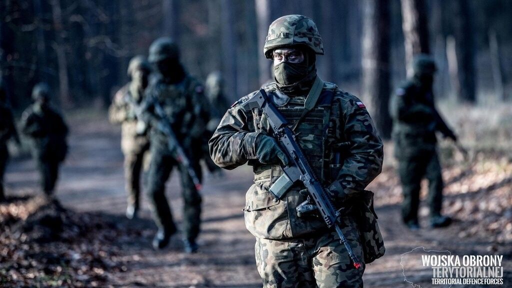 Żołnierze Wojsk Obrony Terytorialnej na ćwiczeniach.
