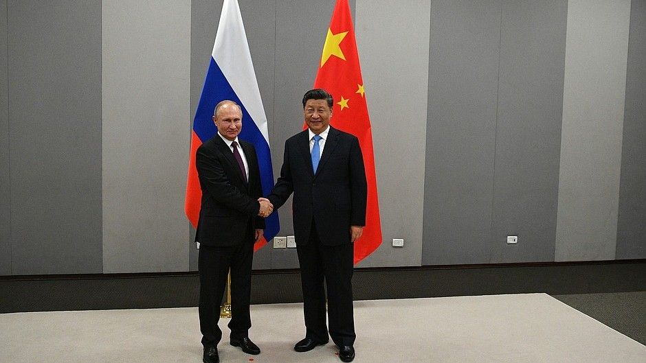 Prezydenci: Federacji Rosyjskiej, Władimir W. Putin (po lewej) oraz ChRL, Xi Jinping. Fot. kremlin.ru