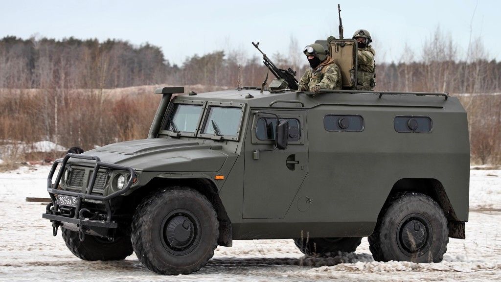 Pojazdy rodziny Gaz-2330 Tigr-M stanowią podstawowy model wozu patrolowo-rozpoznawczego w SZ FR Fot. Vitaly Kuzmin/Wikipedia/CC BY SA 3.0.