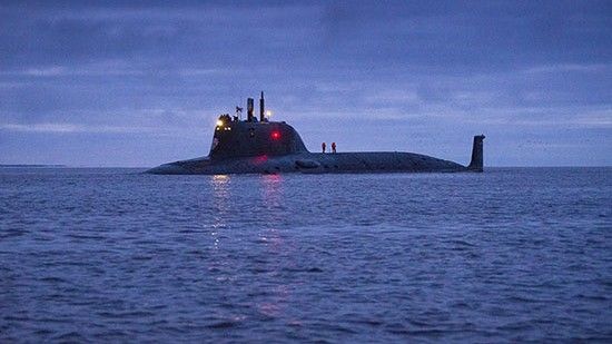 Atomowy okręt podwodny „Kazań” typu „Jasień-M” podczas prób. Fot. mil.ru