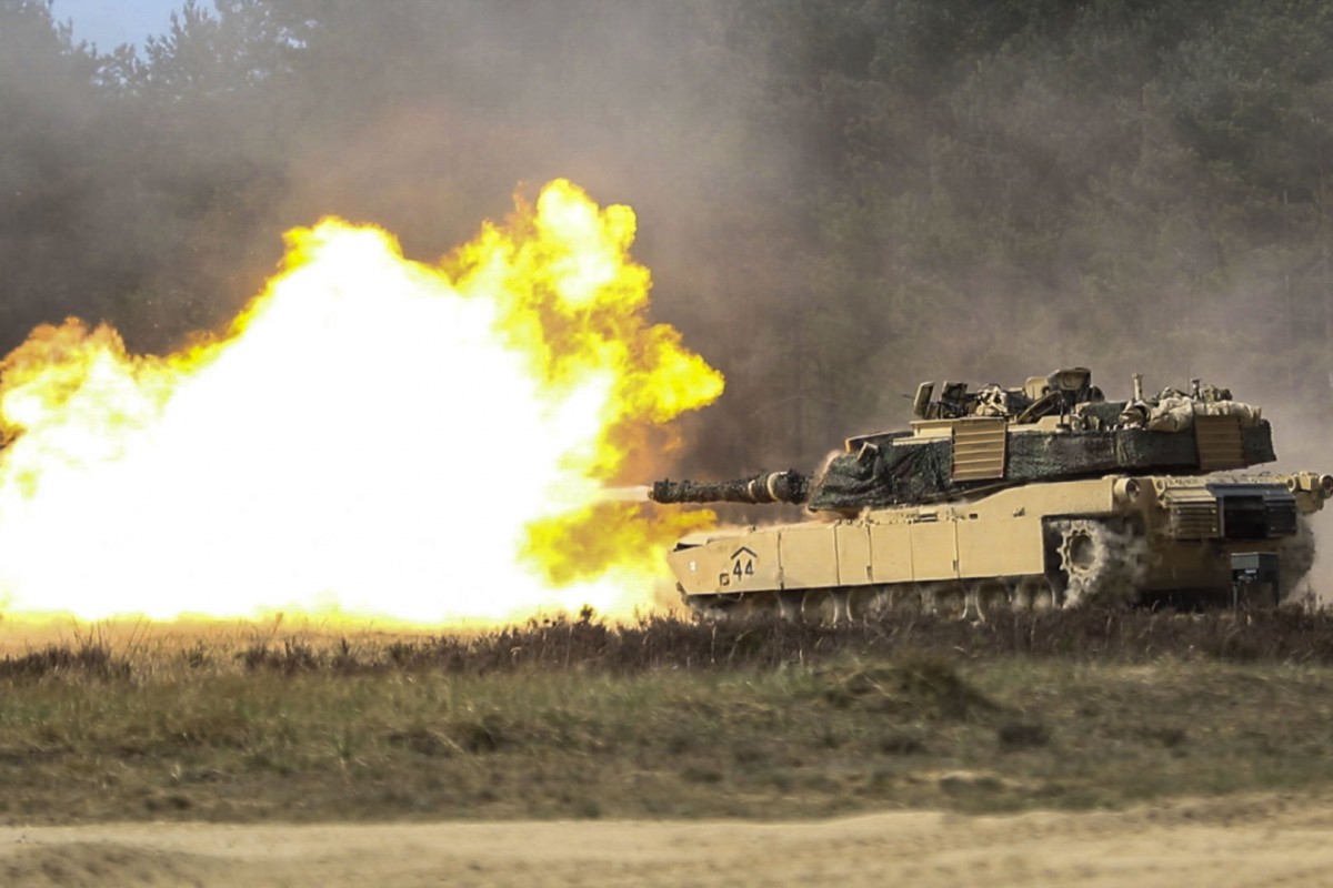 Amerykański czołg na poligonie w Drawsku Pomorskim, 2020 r., fot. US Army Staff Sgt. Brian K. Ragin Jr.