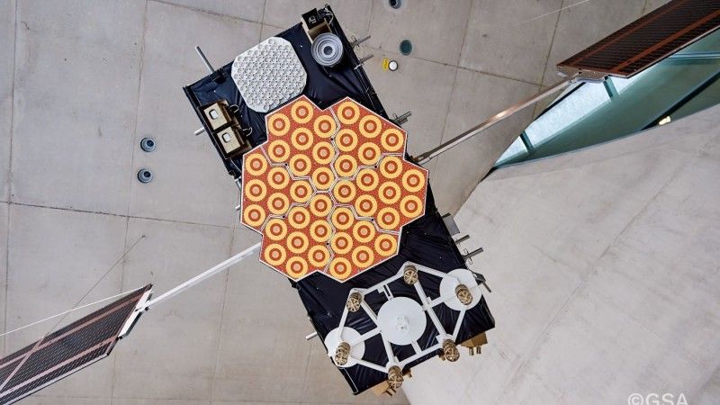 Model satelity systemu nawigacyjnego Galileo. Fot. European GNSS Agency [gsa.europa.eu]