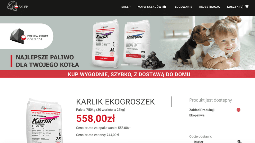 Nowa odsłona e-sklepu PGG. Fot. sklep.pgg.pl