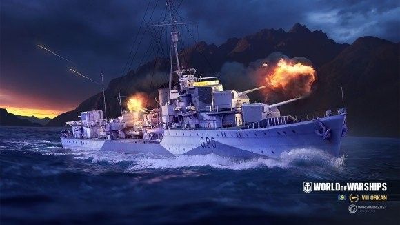 Niszczyciel ORP „Orkan” w grze „World of Warships”. Fot. worldofwarships.eu