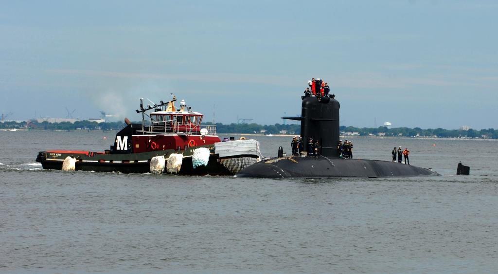 Okręt podwodny „Perle” podczas wizyty w amerykańskiej bazie morskiej Norfolk. Fot. Todd A. Schaffer/US.Navy