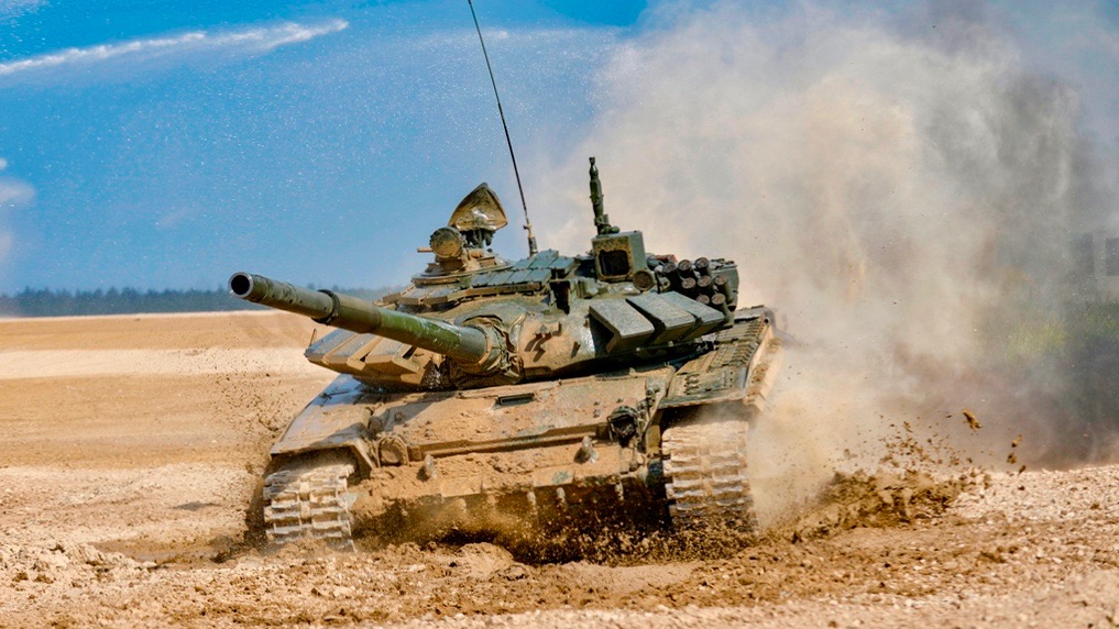 T-72 z pancerzem kanalizacyjnym na wojnie