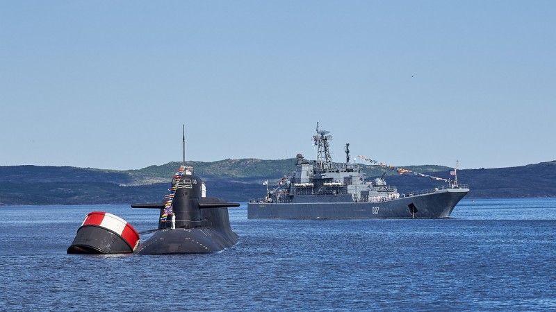 Główna parada okrętów Floty Północnej w Siewieromorsku.