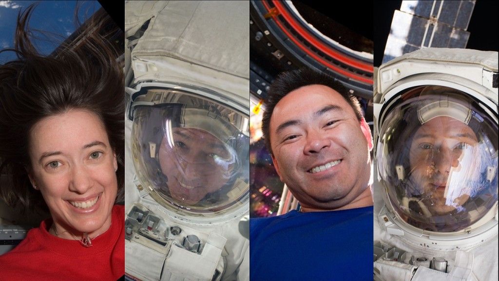 Członkowie załogi planowanej misji Crew-2 (drugiej użytkowej wyprawy kapsuły Crew Dragon na ISS) - od lewej: Megan McArthur (NASA), Shane Kimbrough (NASA), Akihiko Hoshide (JAXA) oraz Thomas Pesquet (ESA). Fot. NASA [nasa.gov]