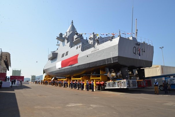 Wodowanie pierwszego okrętu patrolowego „Musherib” budowanego dla katarskich sił morskich. Fot. Fincantieri
