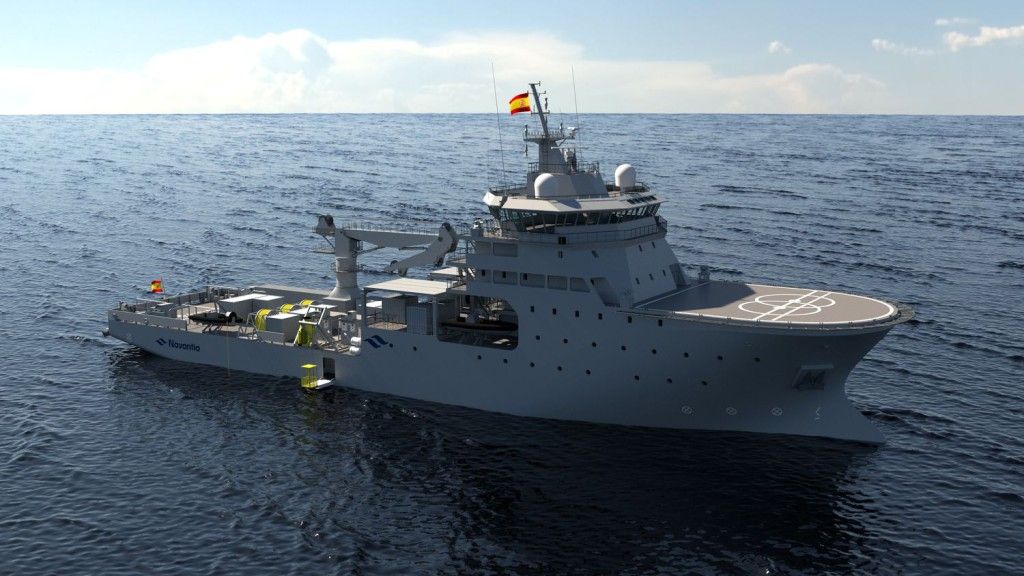 Wizja artystyczna przyszłego okrętu ratowniczego BAM-IS hiszpańskiej marynarki wojennej. Fot. Navantia