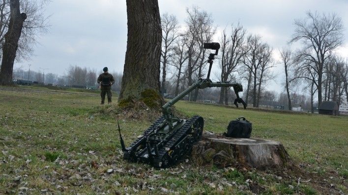 Patrol-Portable Robot (Robot Patrolowo-Przenośny) manufactured by the Łukasiewicz-PIAP institute. Image for illustrative purposes. Image Credit: 2nd Sapper Regiment