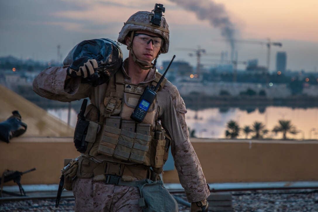 US Marines w Bagdadzie 4 stycznia 2020 r., fot. Sgt. Kyle Talbot, domena publiczna