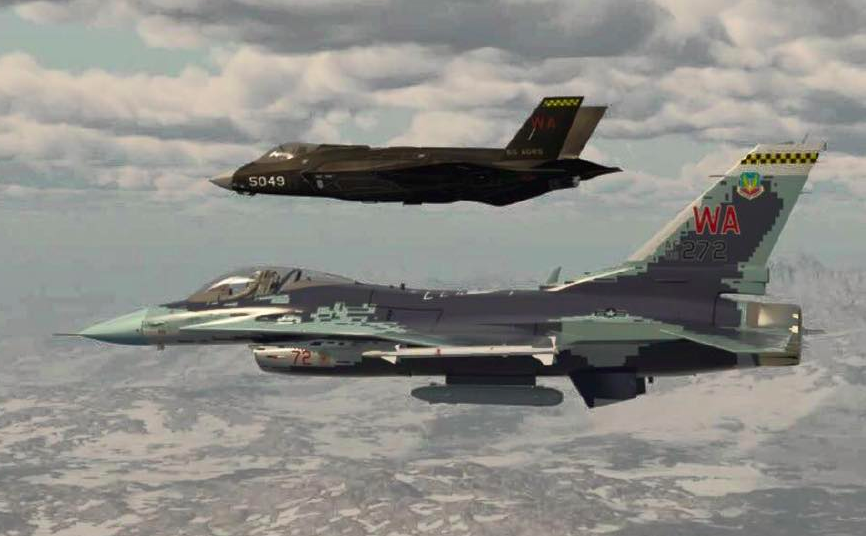 Wizja F-35 udającego J-31 / Fot. U.S. Air Force, 57th Wing Commander via Facebook