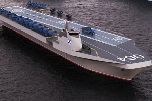 Projekt rosyjskiego okrętu lotniczego „Waran”. Fot. Newskie biuro projektowe